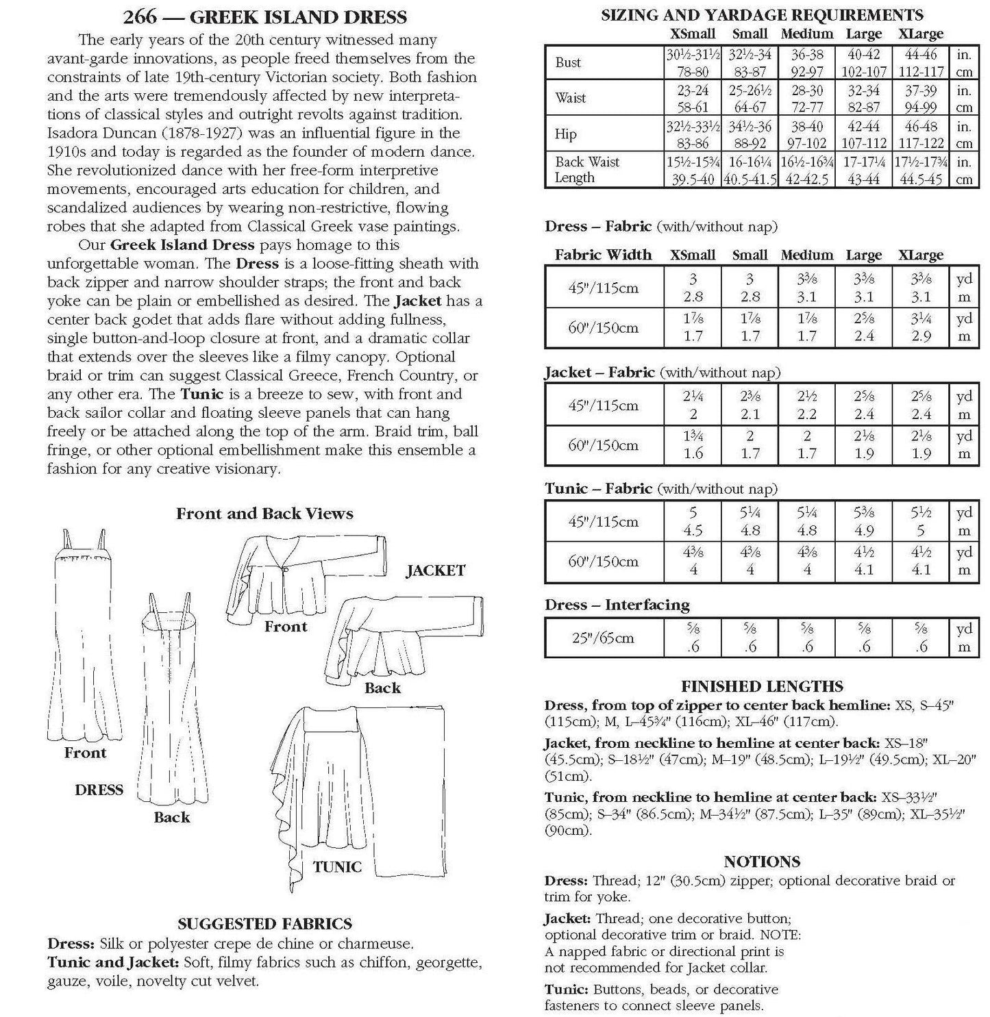 266 Greek Island Dress Sewing Pattern