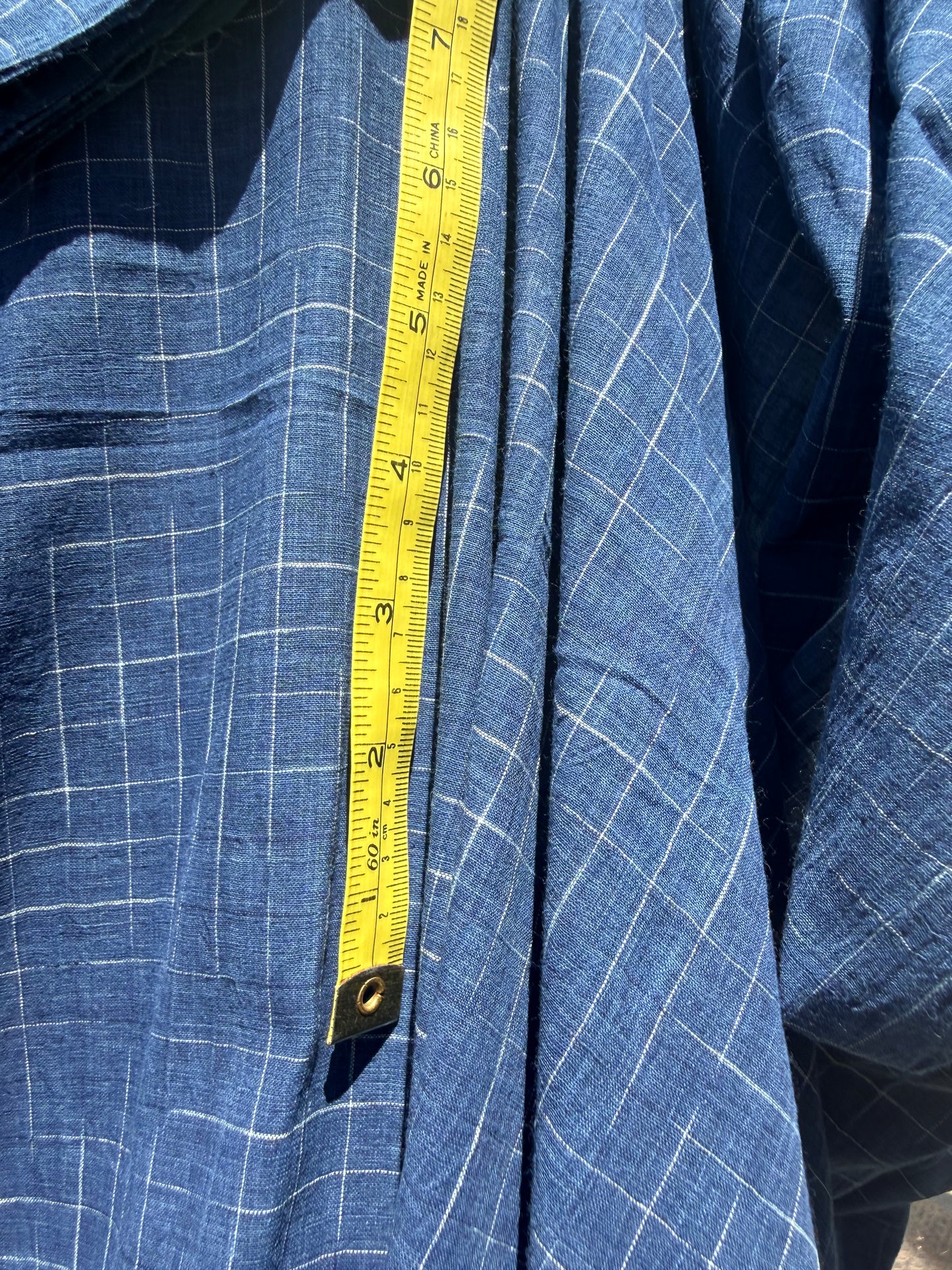 indigo vanishing grid cotton