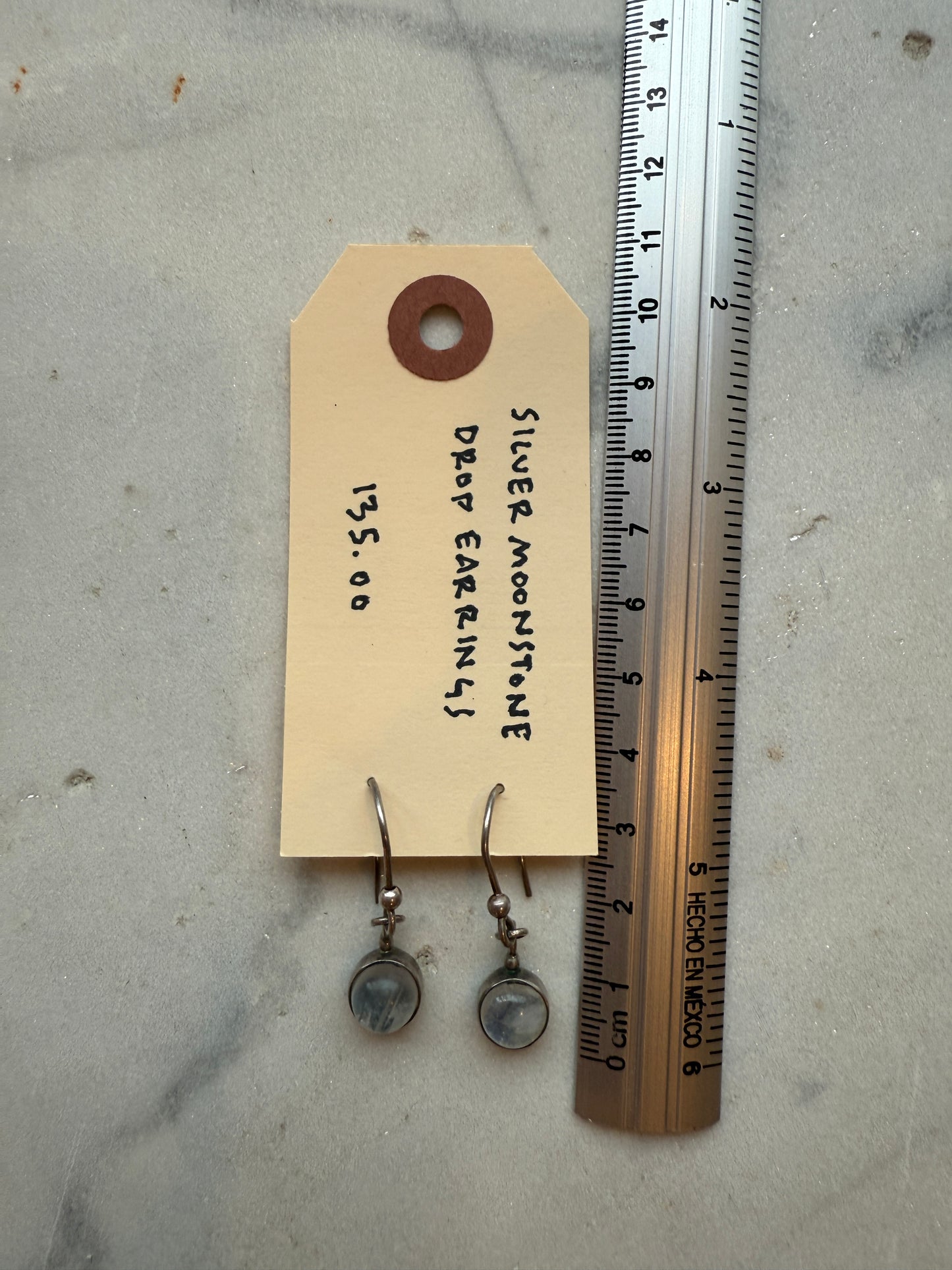 Silver Moonstone Drop Earrings