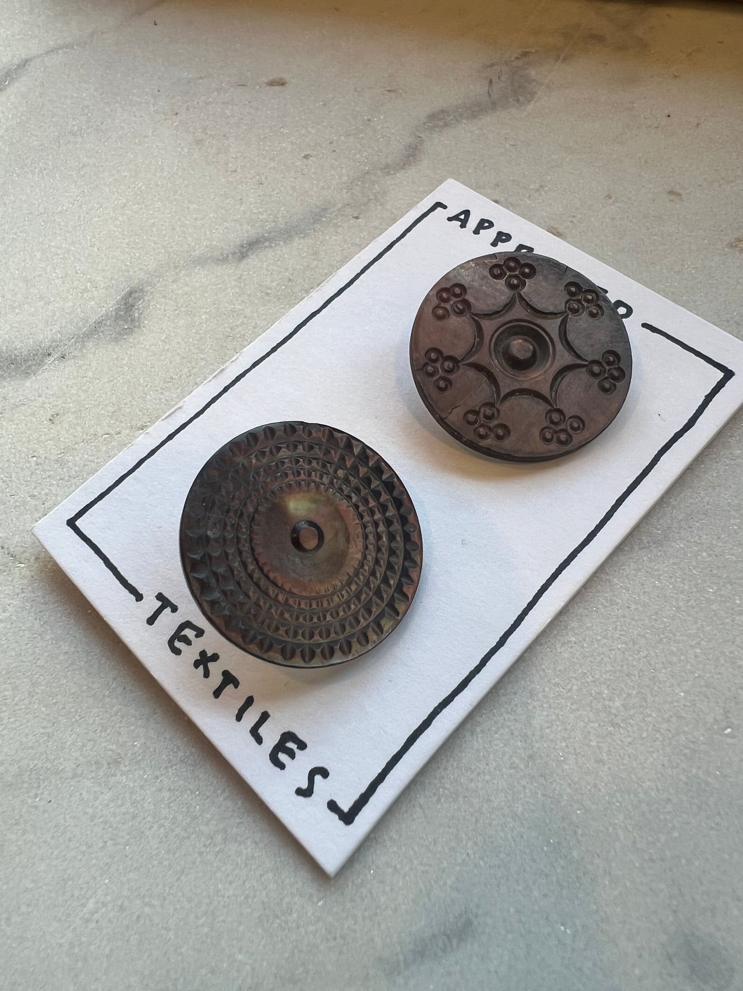 Carved Oyster Shank Buttons