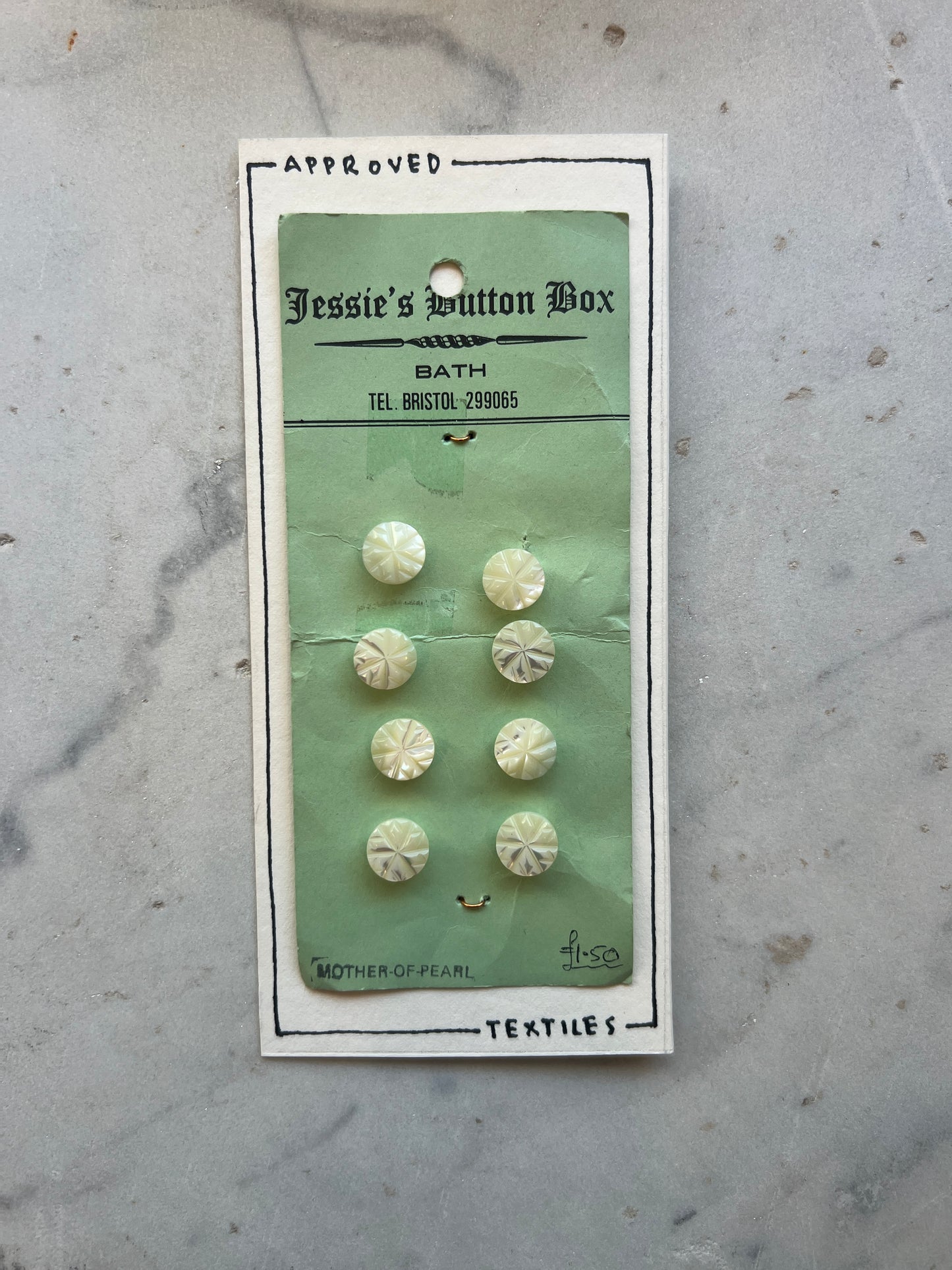 Set of Carved Mother of Pearl Buttons