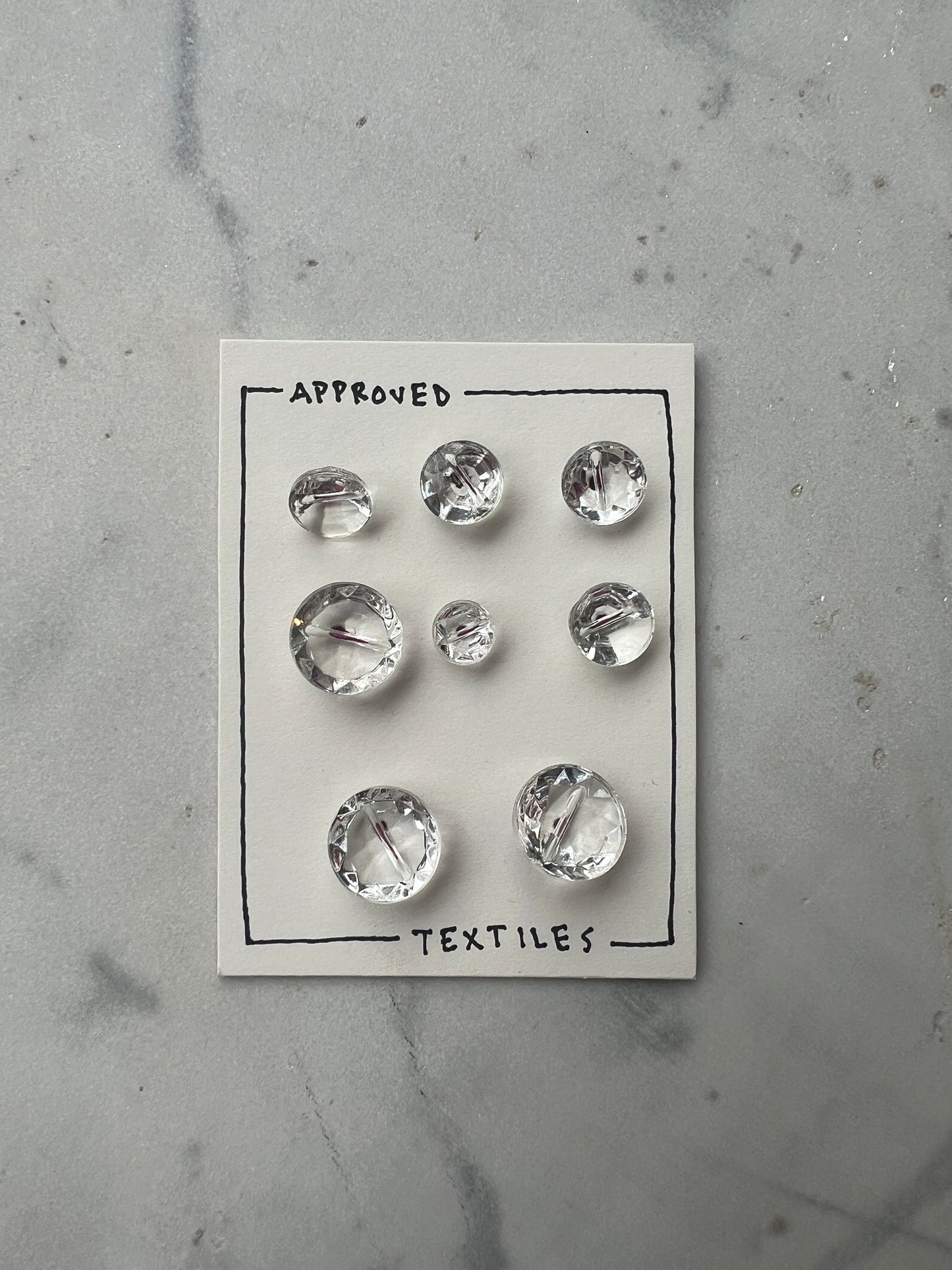 cast glass button set