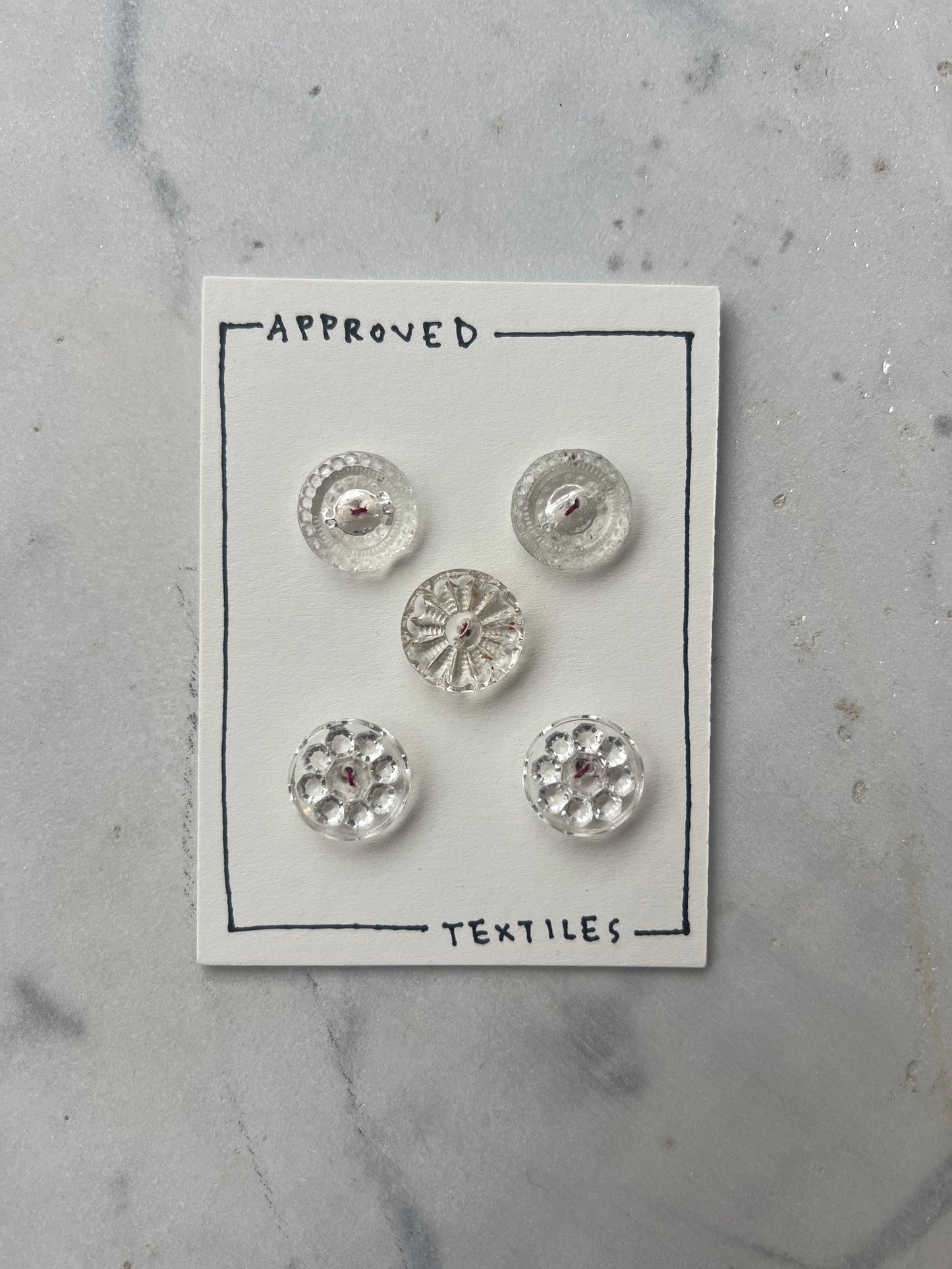 cast glass buttons