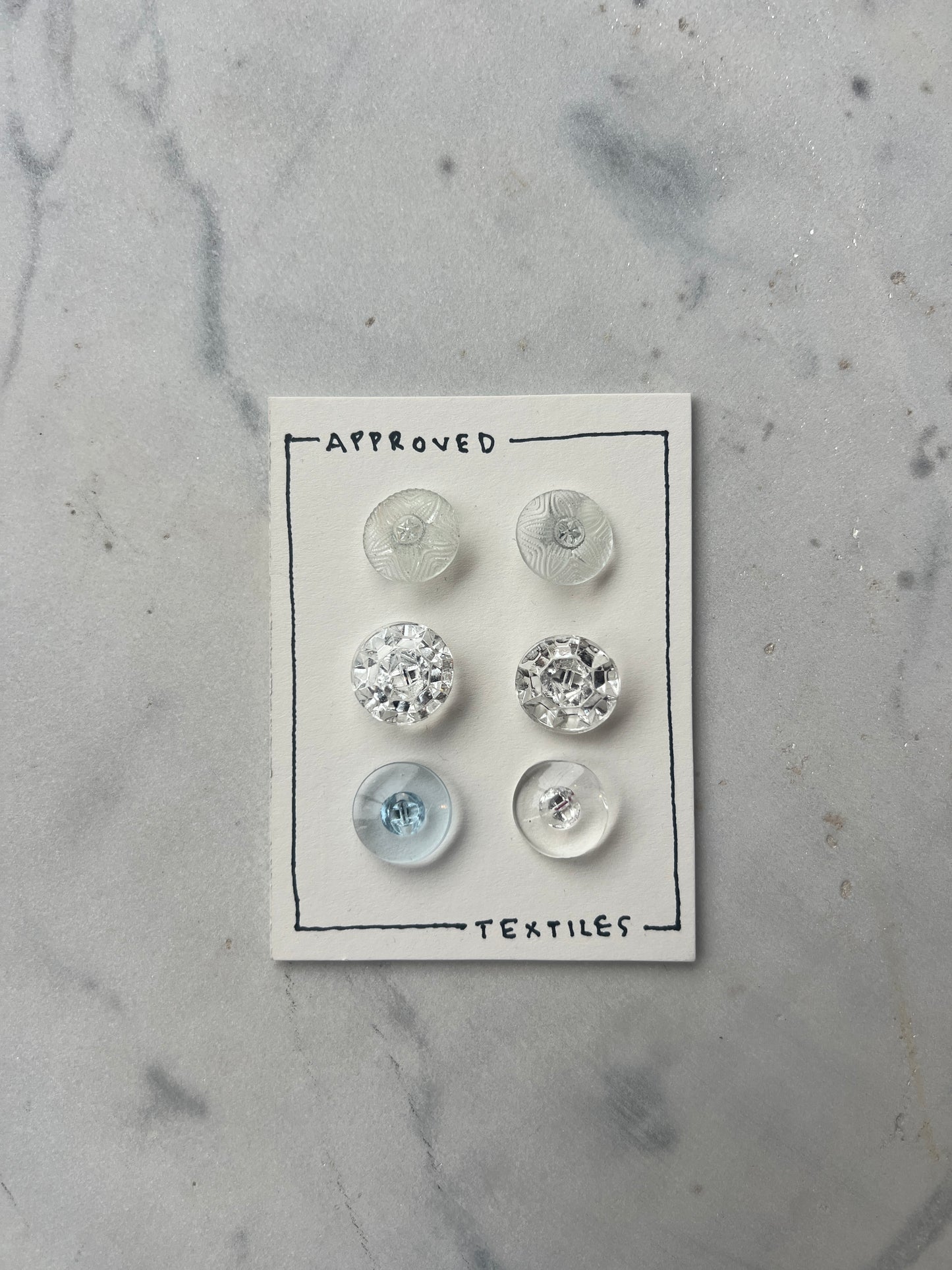 cast glass buttons