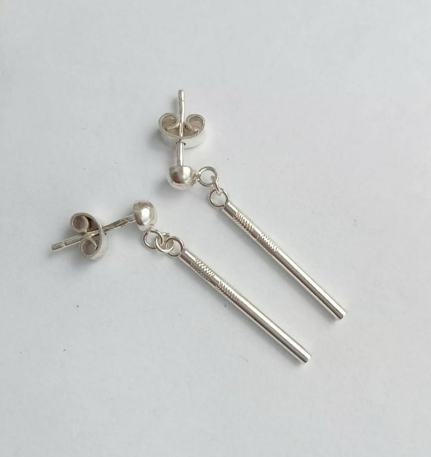Silver Rod Earrings