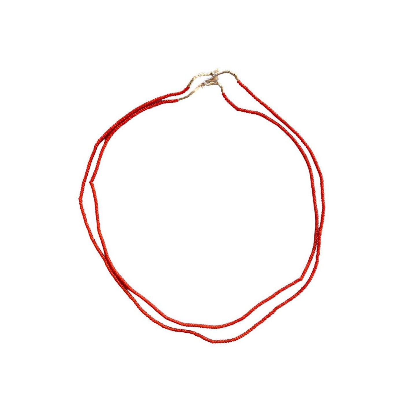 White Heart Glass Bead Orange