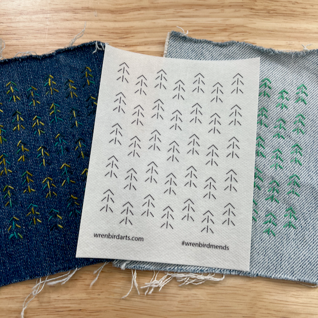 Washable Mending Patterns #11 Neon Green Nature