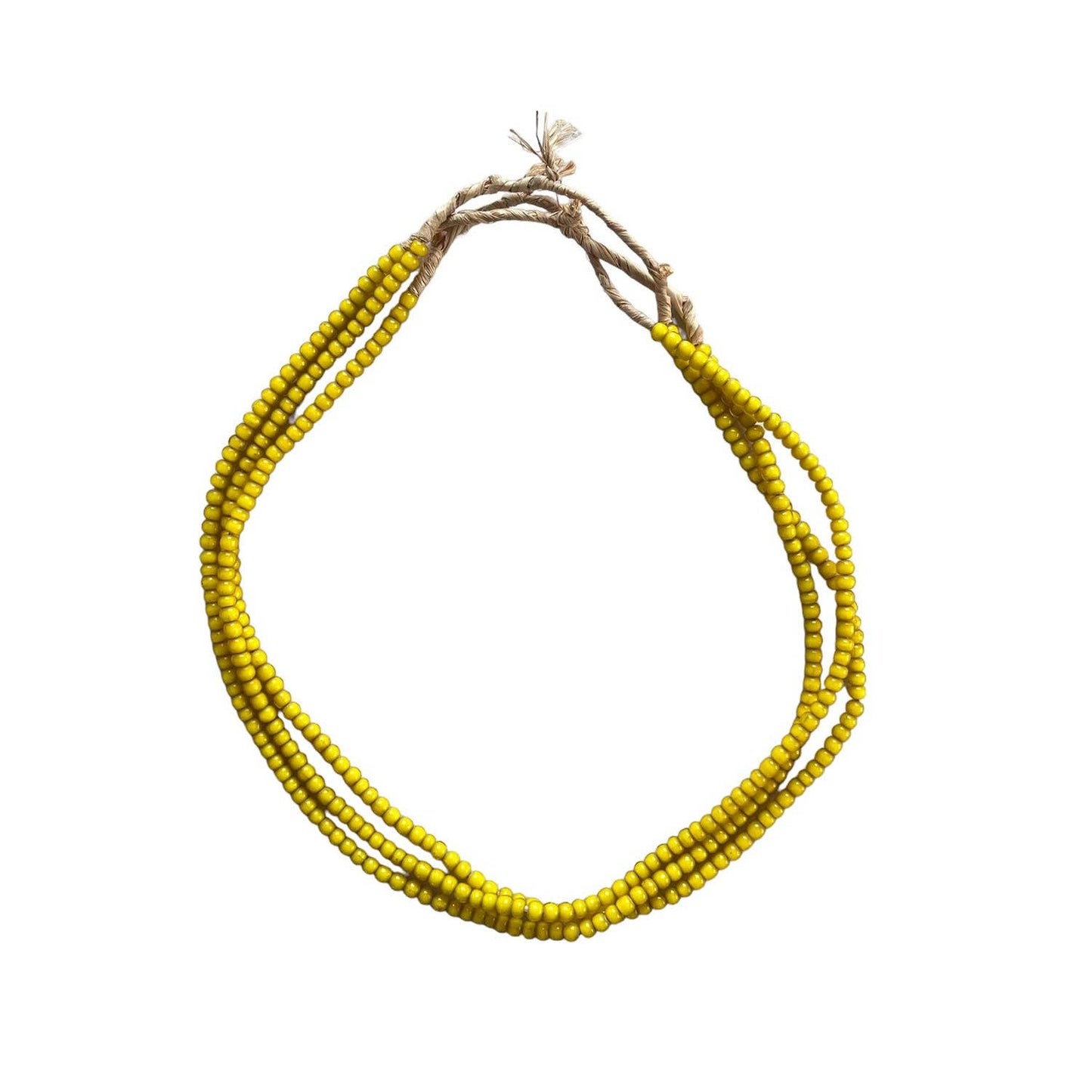 White Heart Glass Bead Yellow