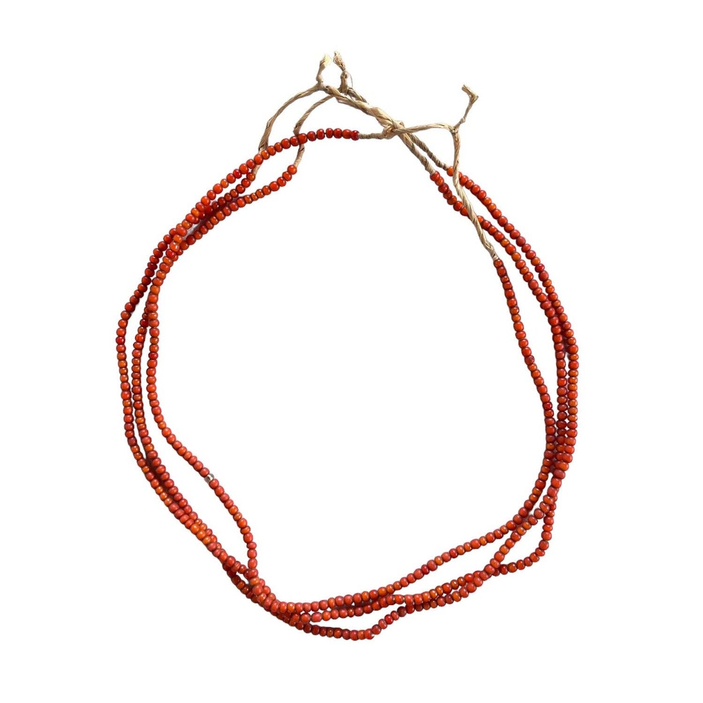 White Heart Glass Bead Orange