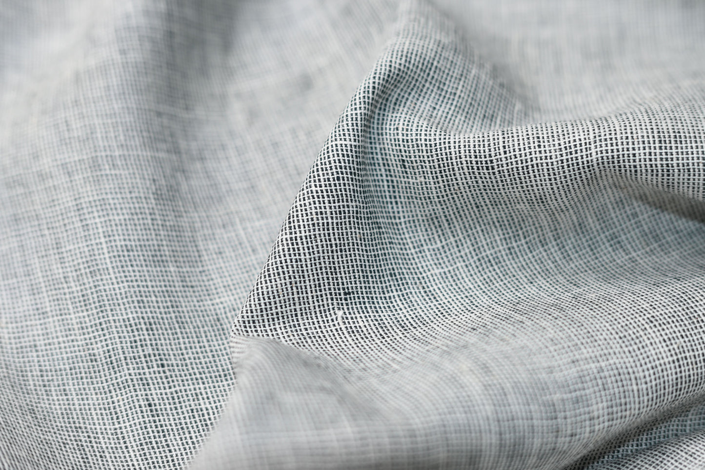 microcheck black and white check cotton