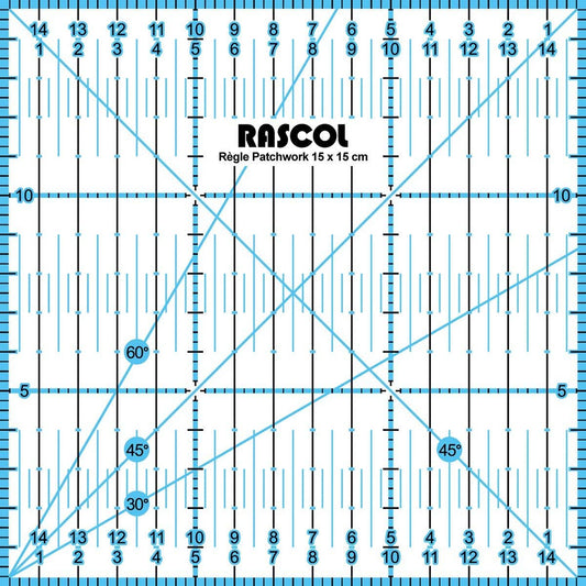 15 x 15 cm patchwork ruler