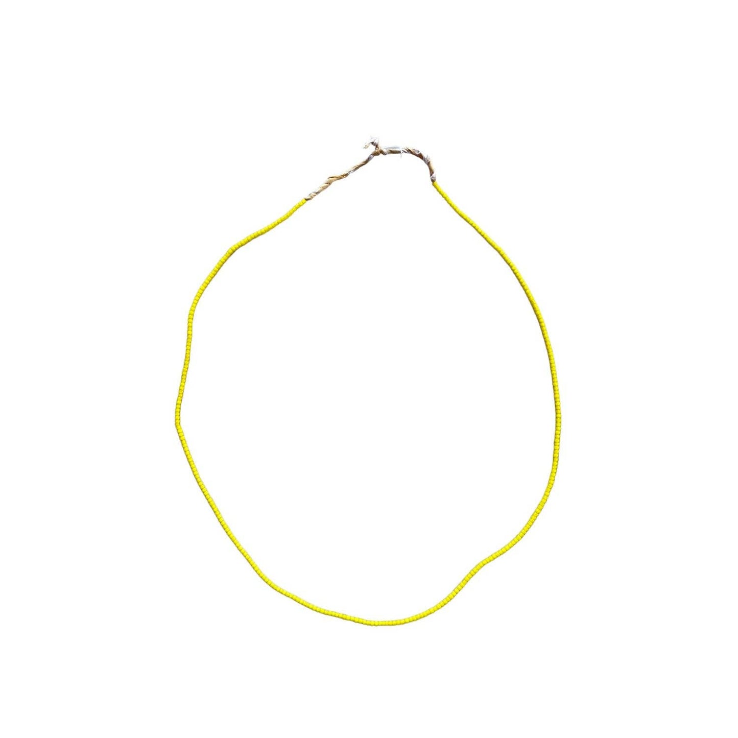 White Heart Glass Bead Yellow