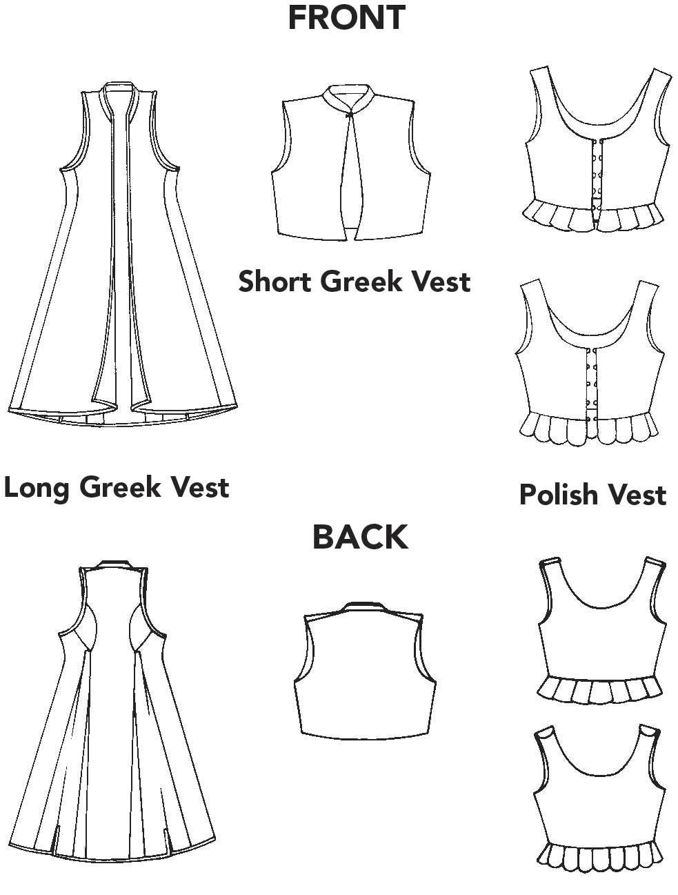 126 Vests from Greece and Poland - Sewing Pattern
