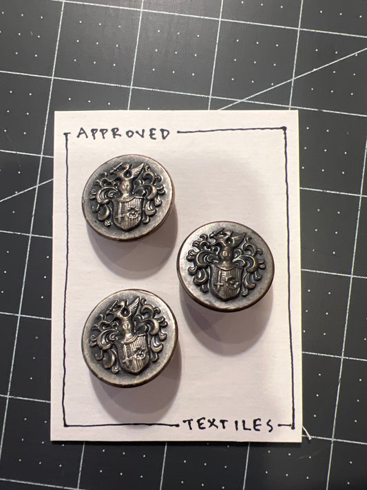 metal coat of arms buttons