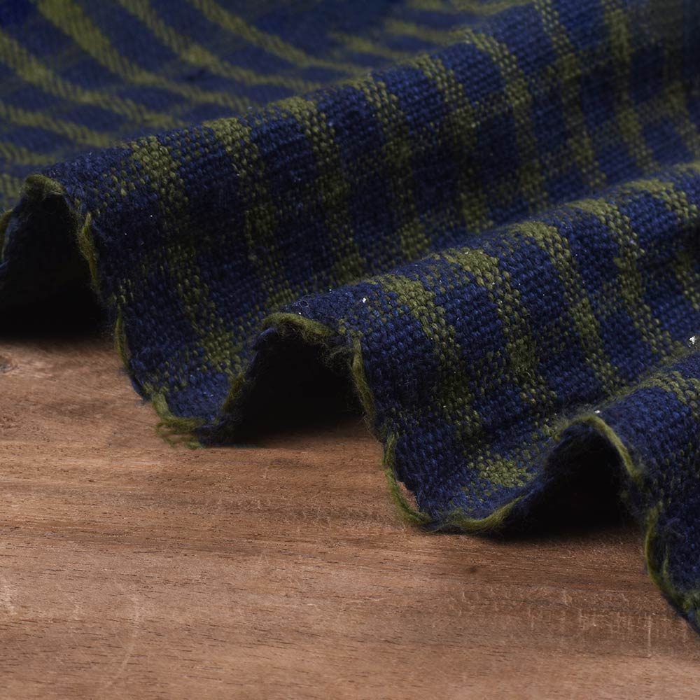 Navy and Olive Grid cotton