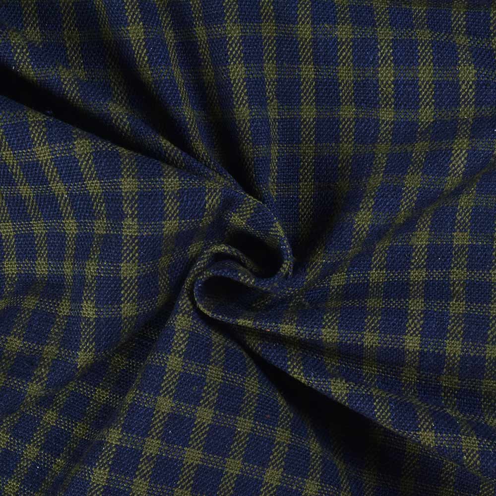 Navy and Olive Grid cotton