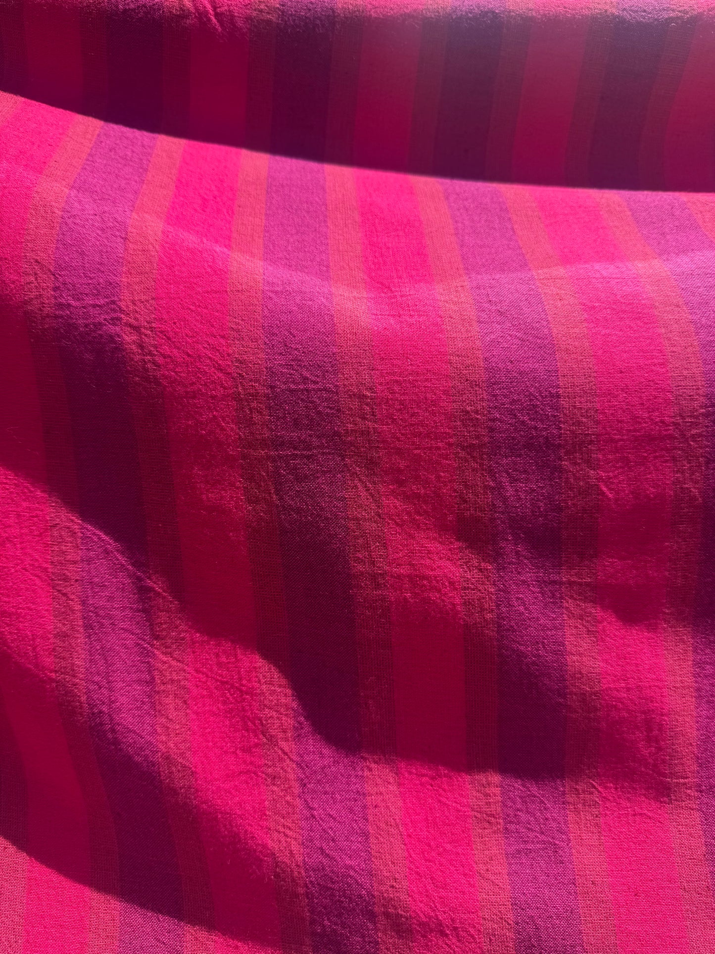 pinks and purples stripe cotton