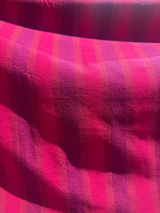 pinks and purples stripe cotton