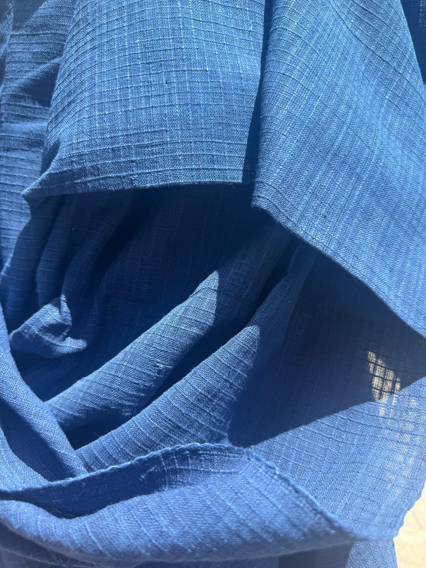 indigo cord grid cotton