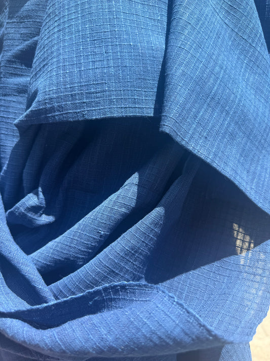 indigo cord grid cotton
