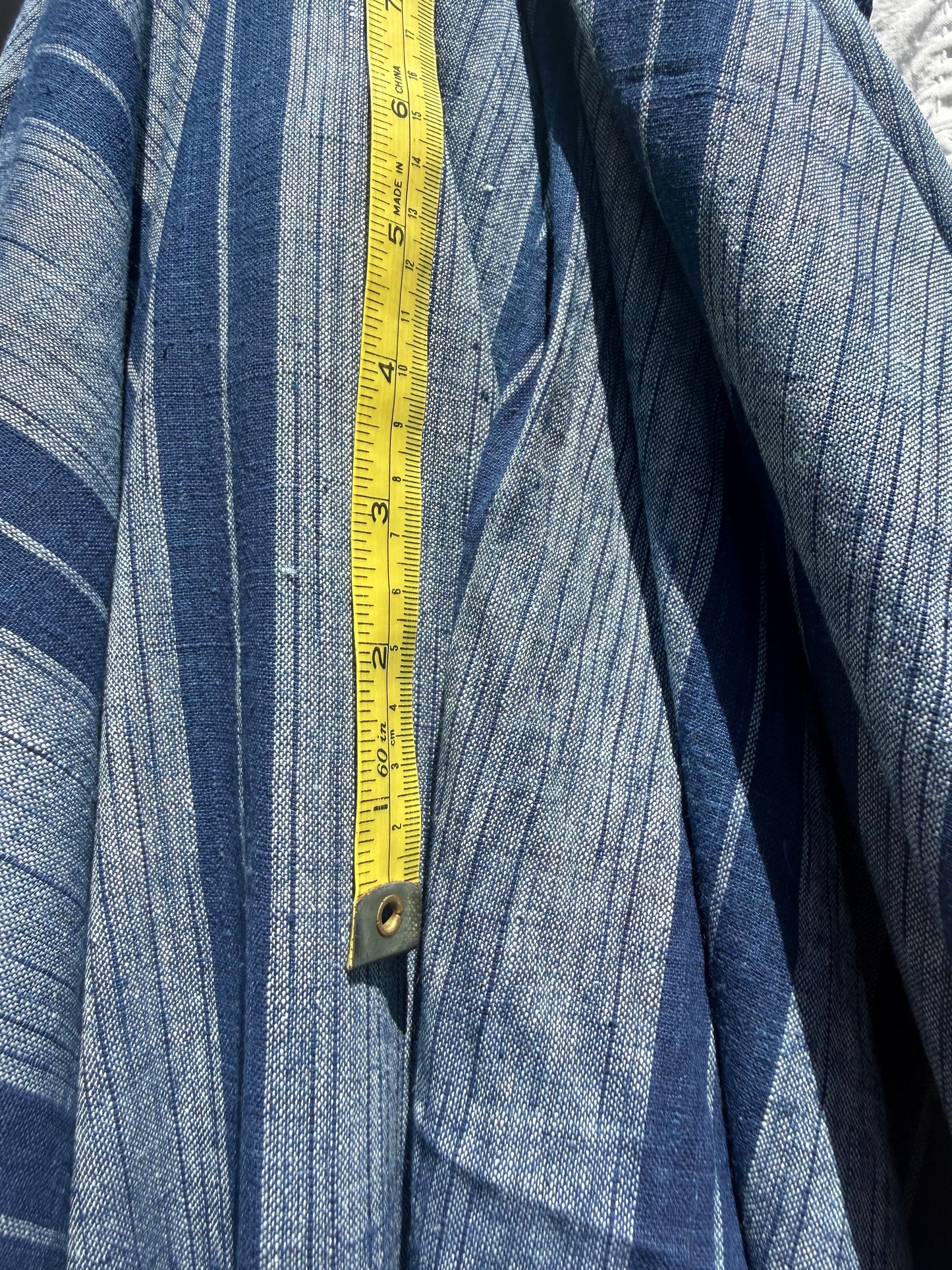 dark indigo wide stripe khadi cotton