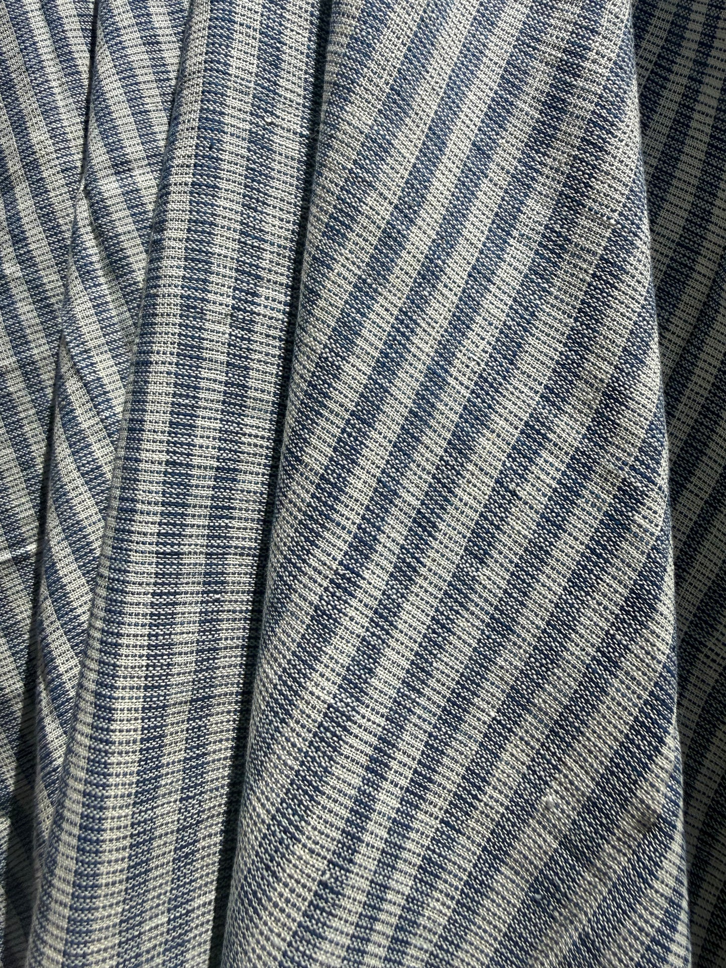 indigo thin stripe khadi cotton