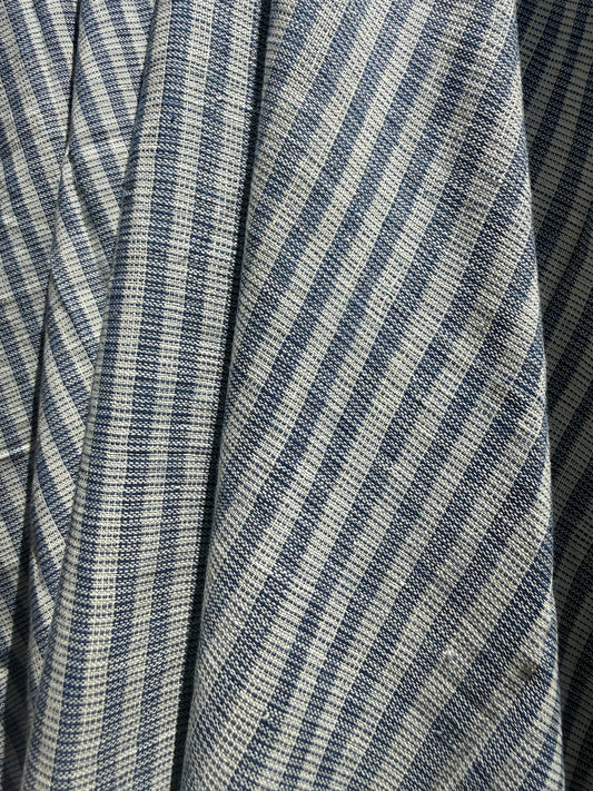 indigo thin stripe khadi cotton