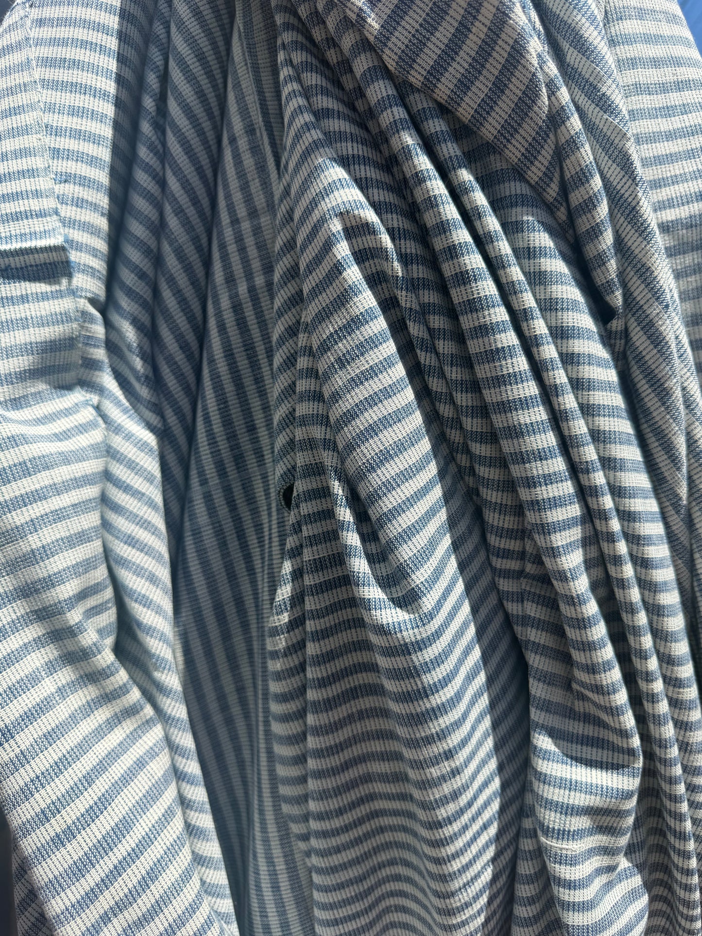 indigo thin stripe khadi cotton