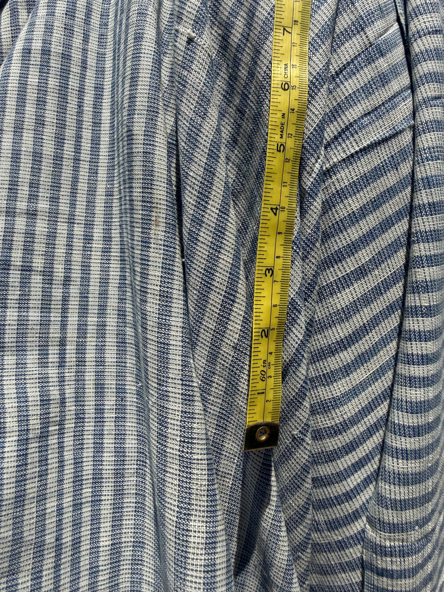 indigo thin stripe khadi cotton