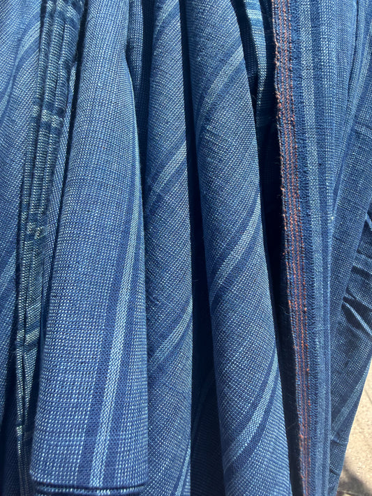indigo stripe khadi cotton
