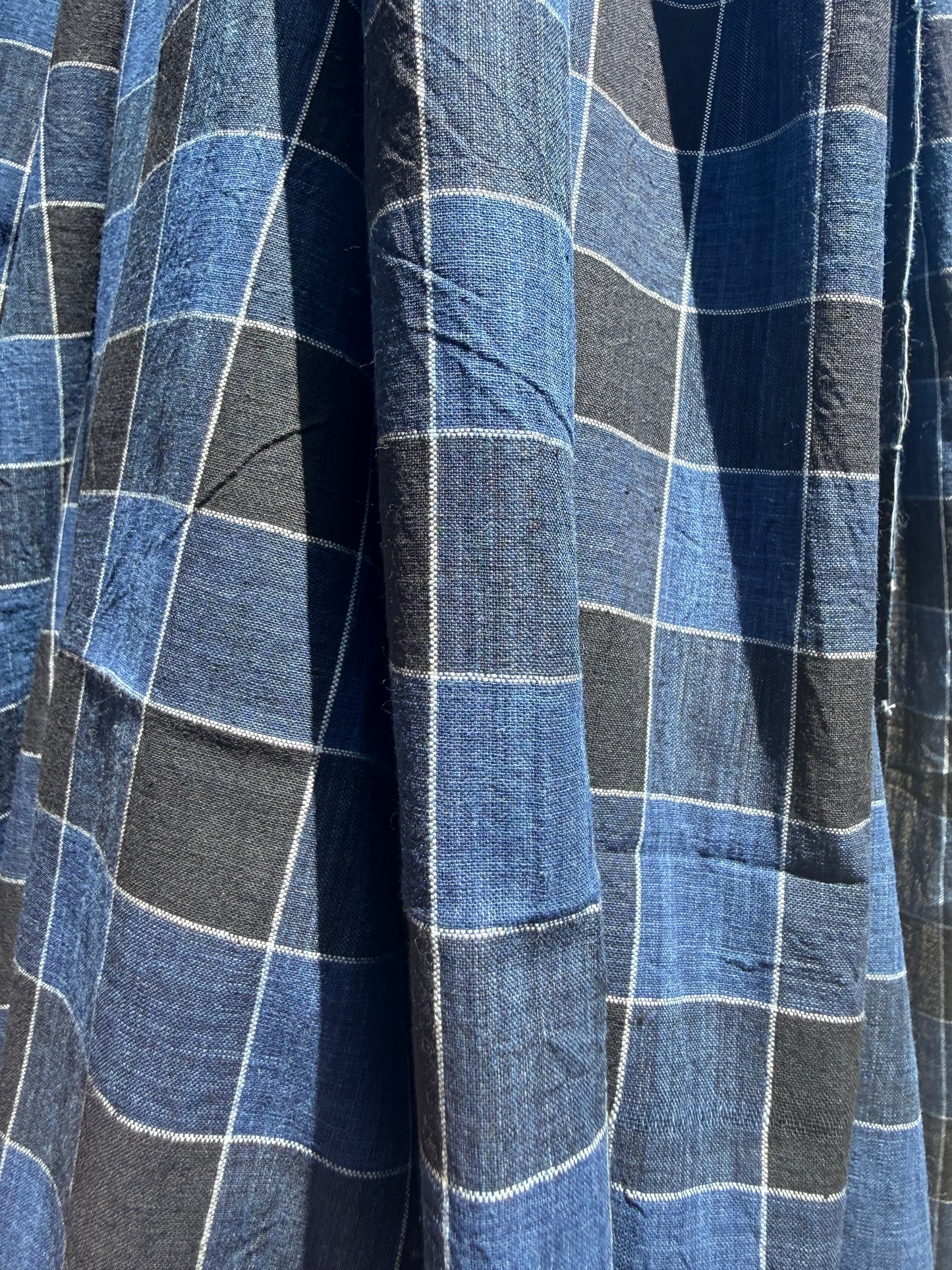 poseidon tartan indigo cotton