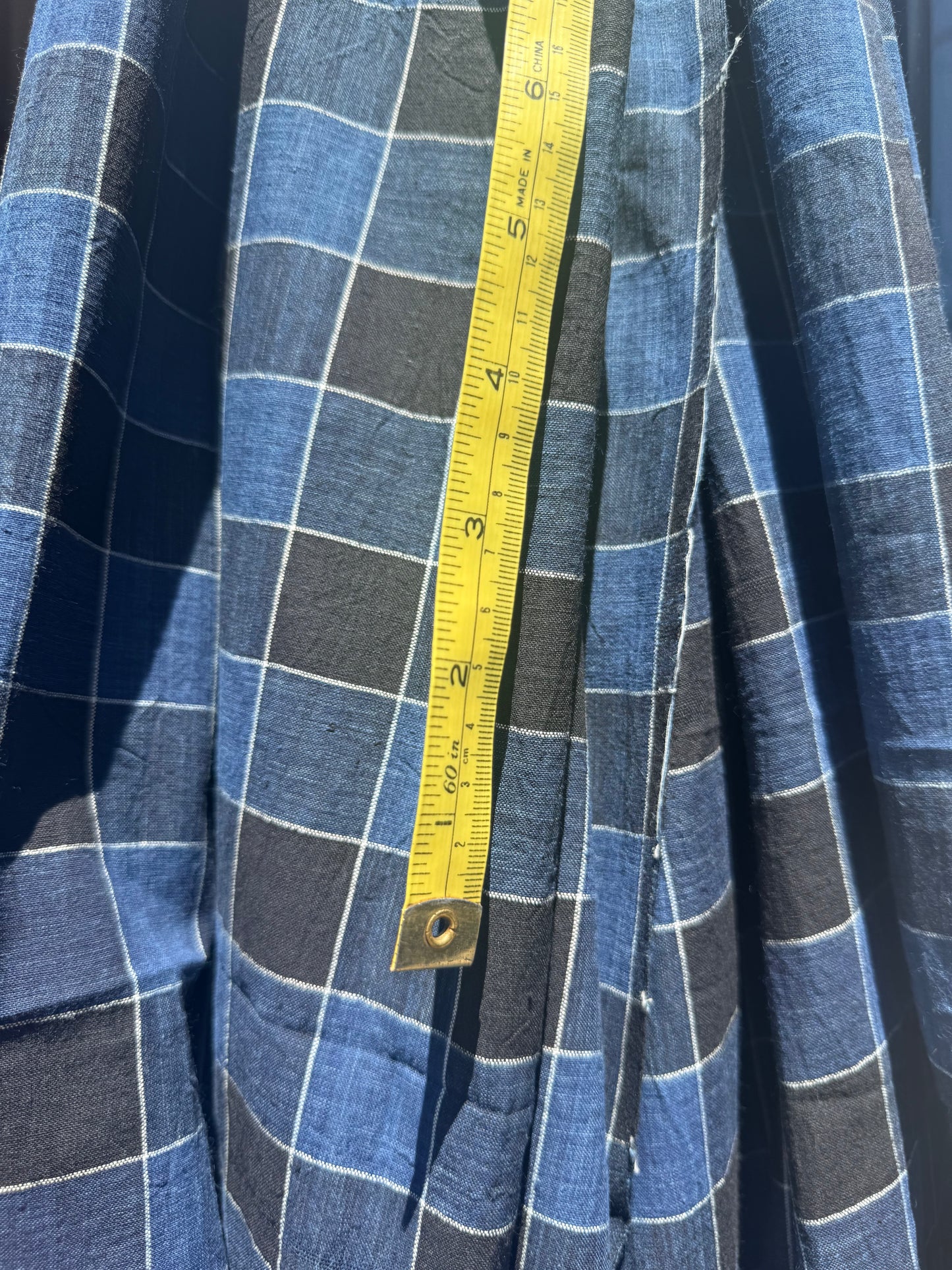poseidon tartan indigo cotton