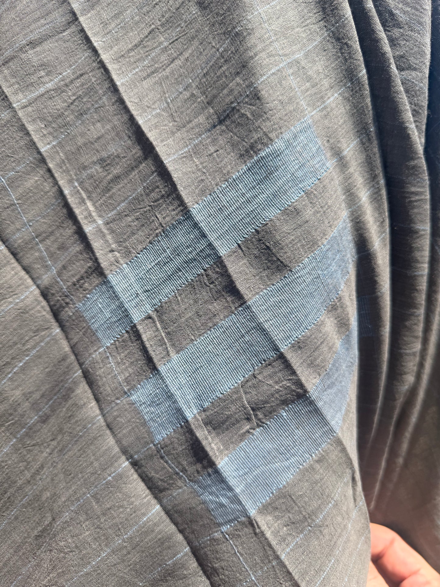 indigo and iron jamdani cotton