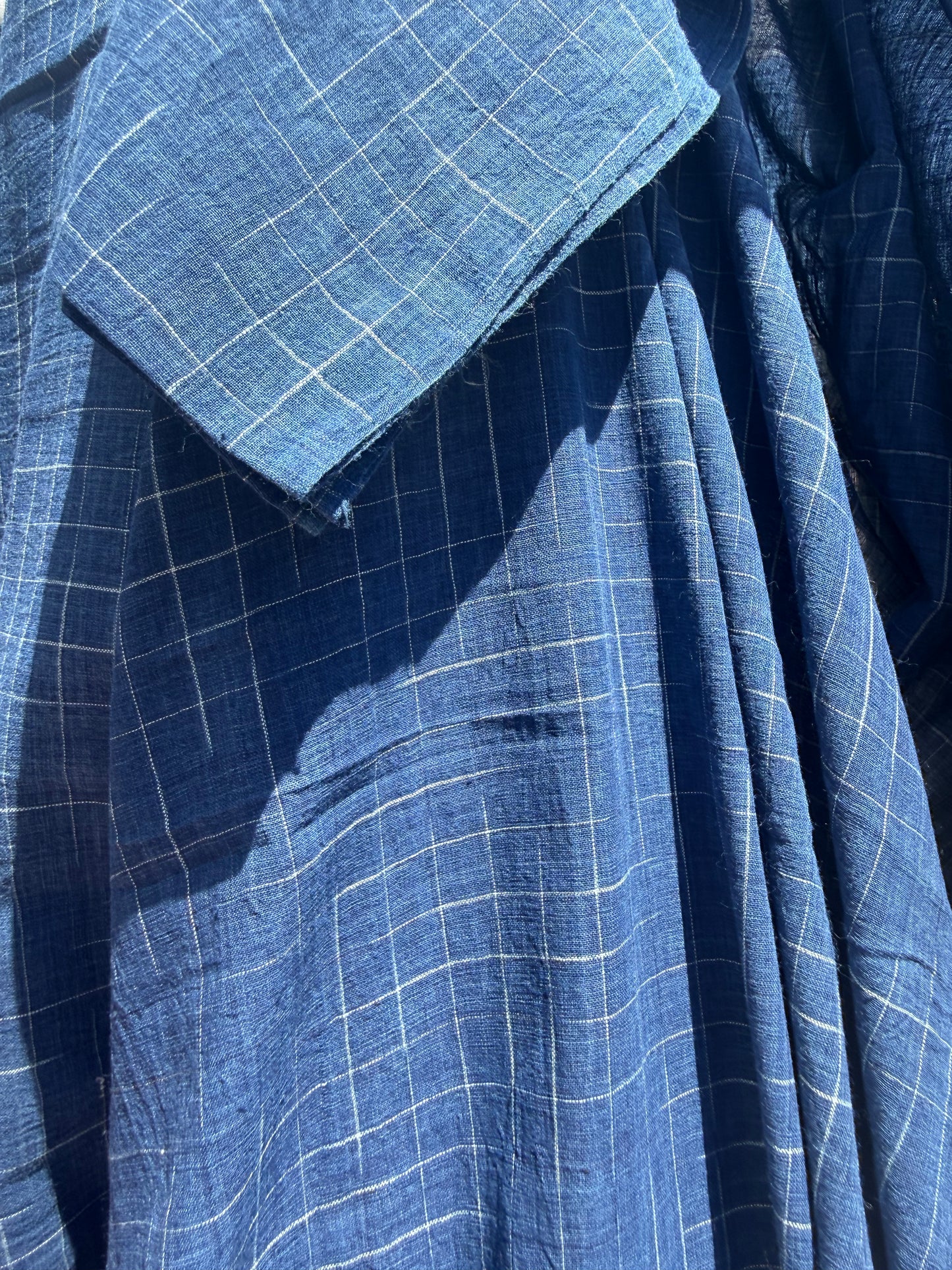 indigo vanishing grid cotton