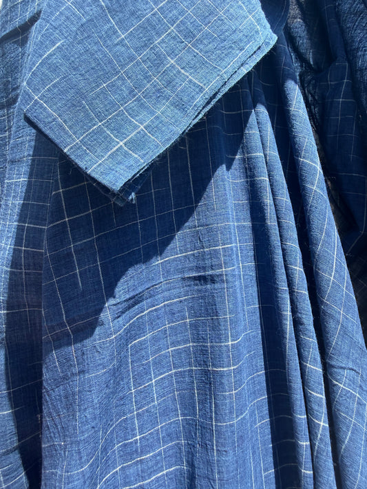 indigo vanishing grid cotton