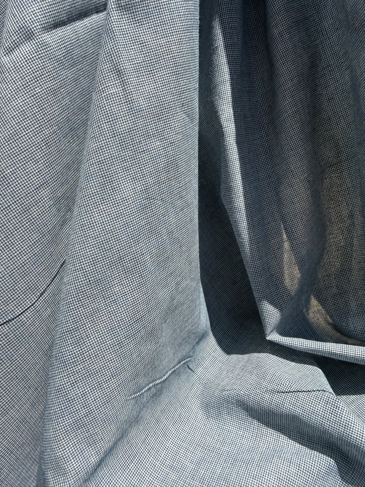 indigo and white microcheck cotton