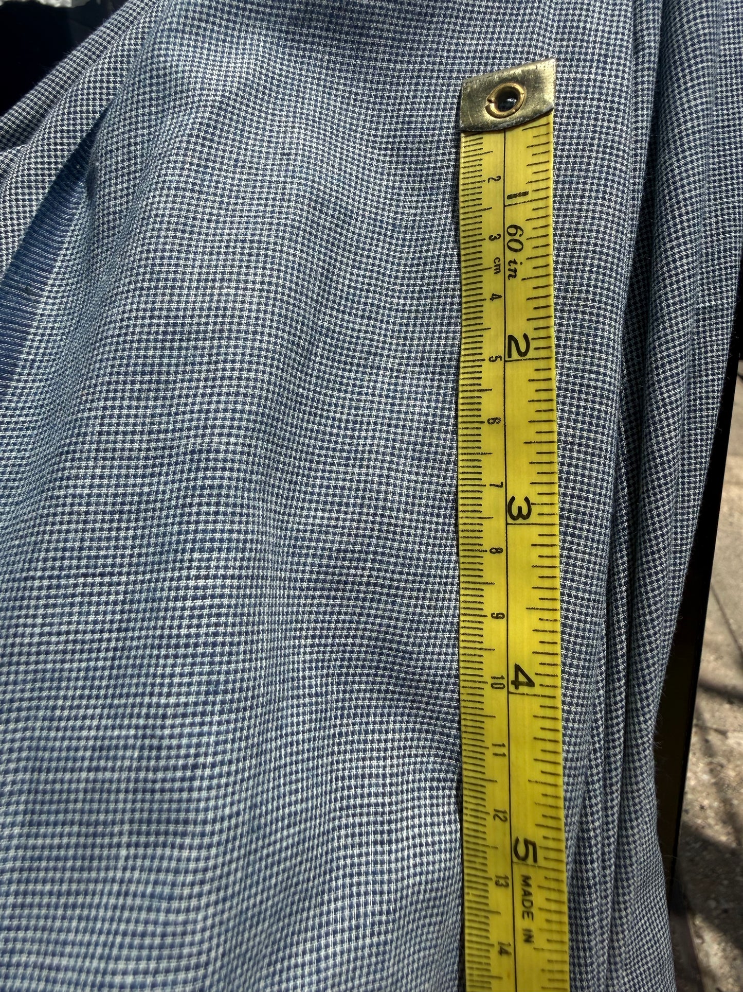 indigo and white microcheck cotton