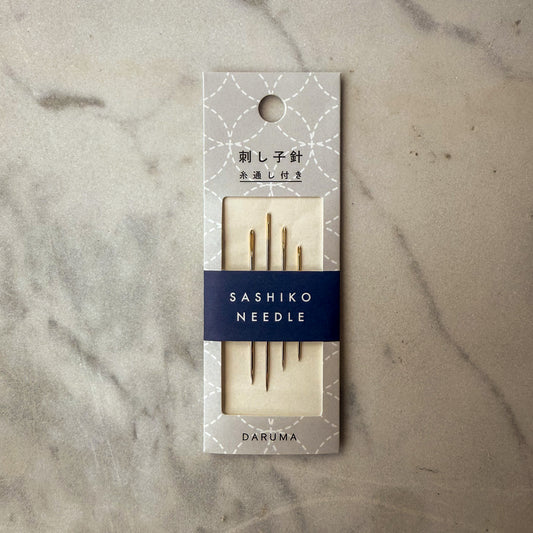 Sashiko Needles — Standard Set (4 needles + threader)