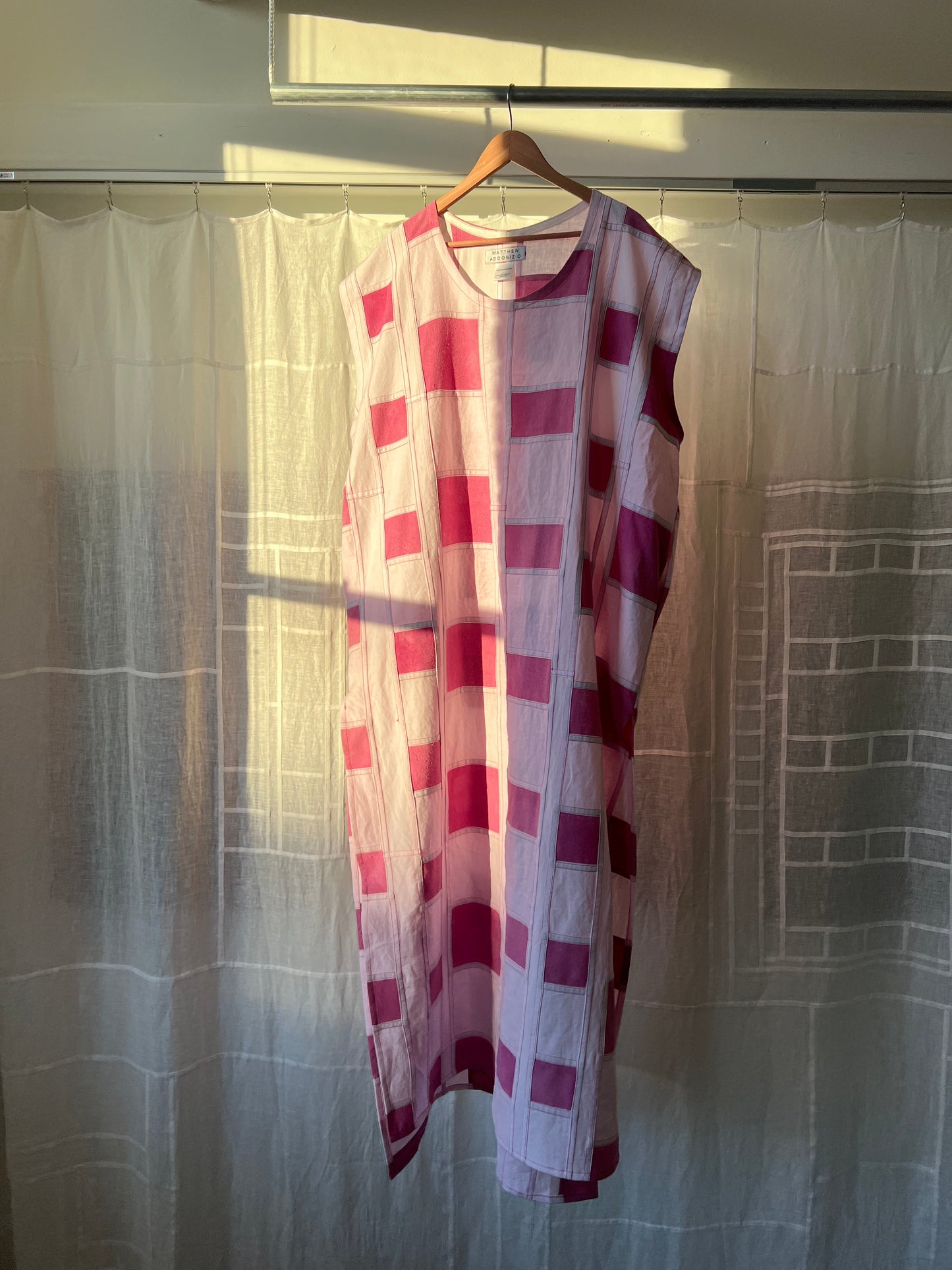 light pink cochineal scoop neck dress