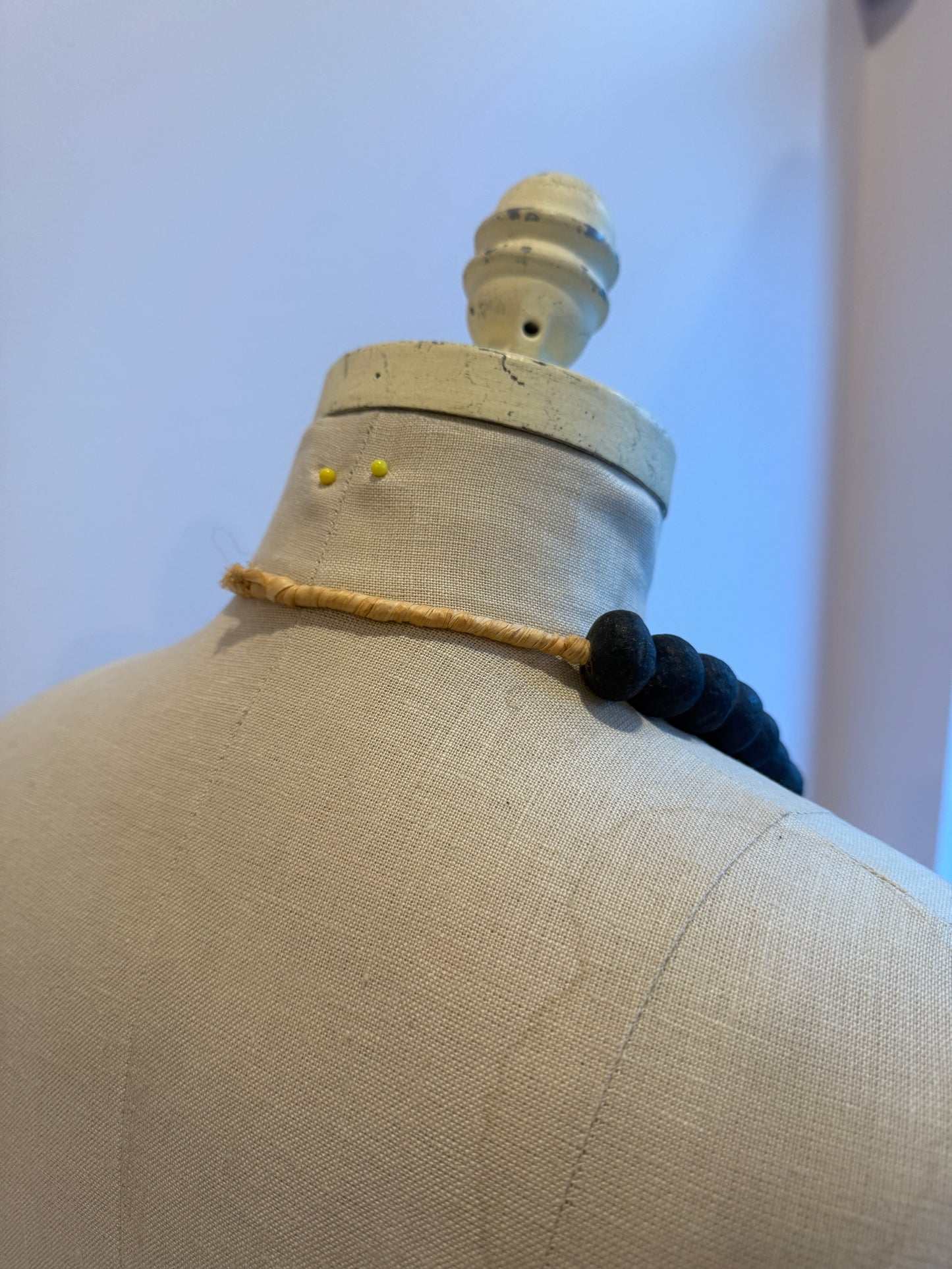 Large Black Glass Beads