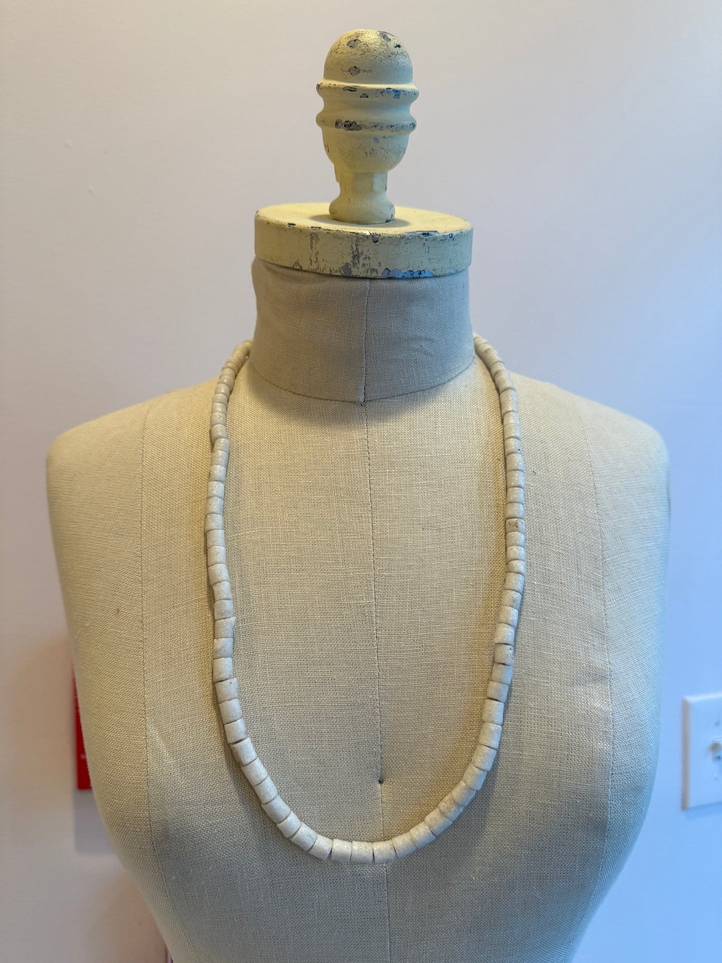 Old Glass Marshmallow Necklace