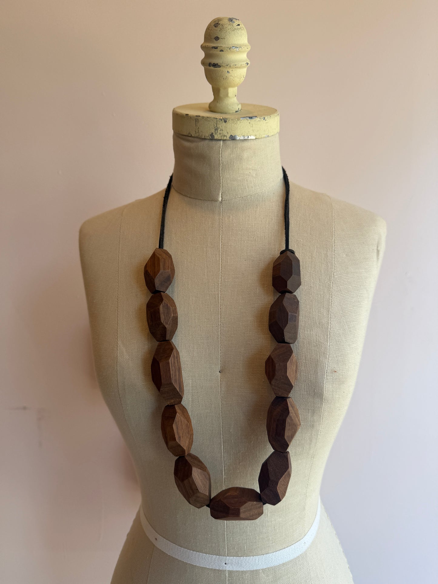 Short Walnut Bead Necklace