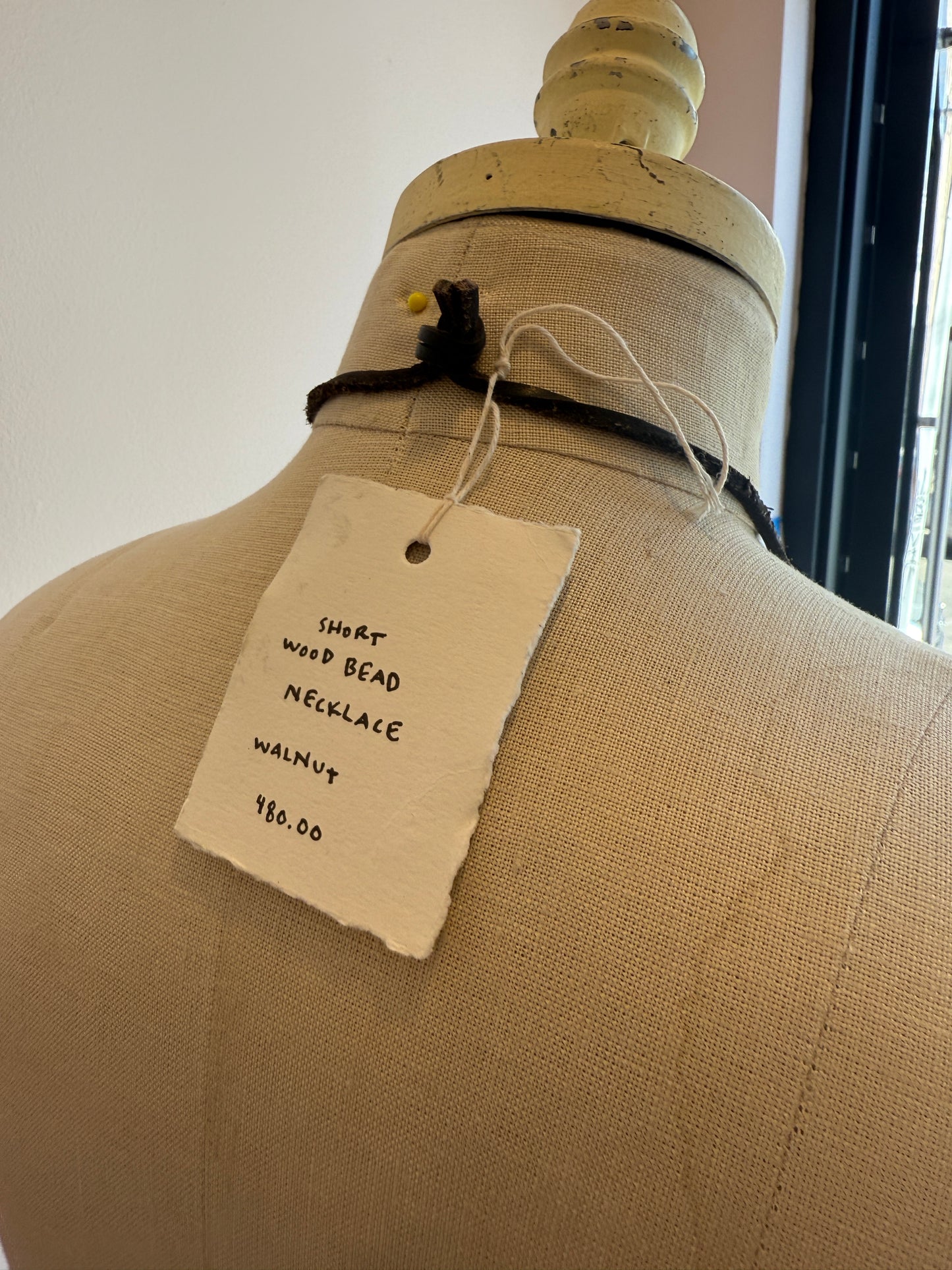 Short Walnut Bead Necklace