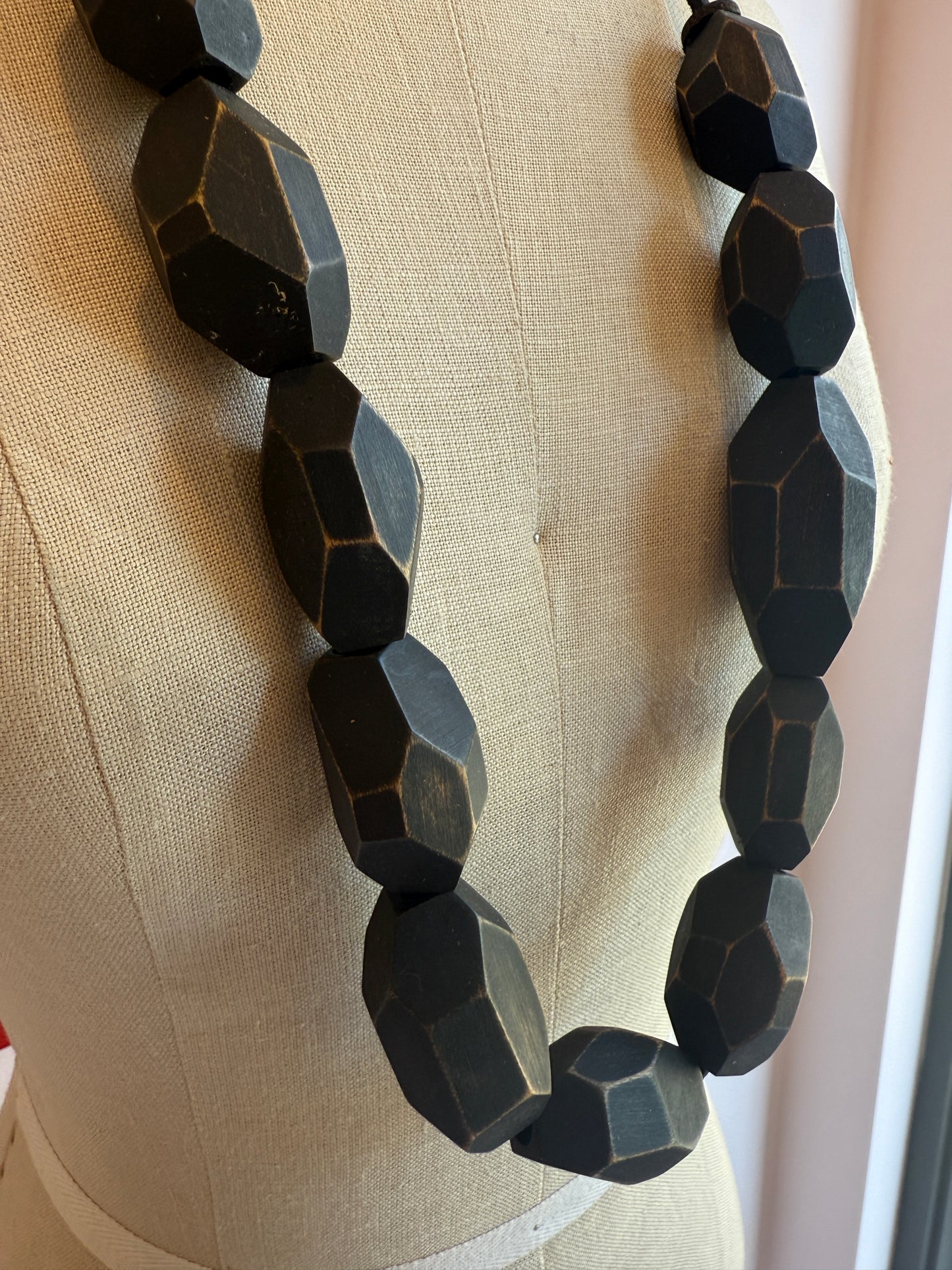 Short Walnut Bead Necklace