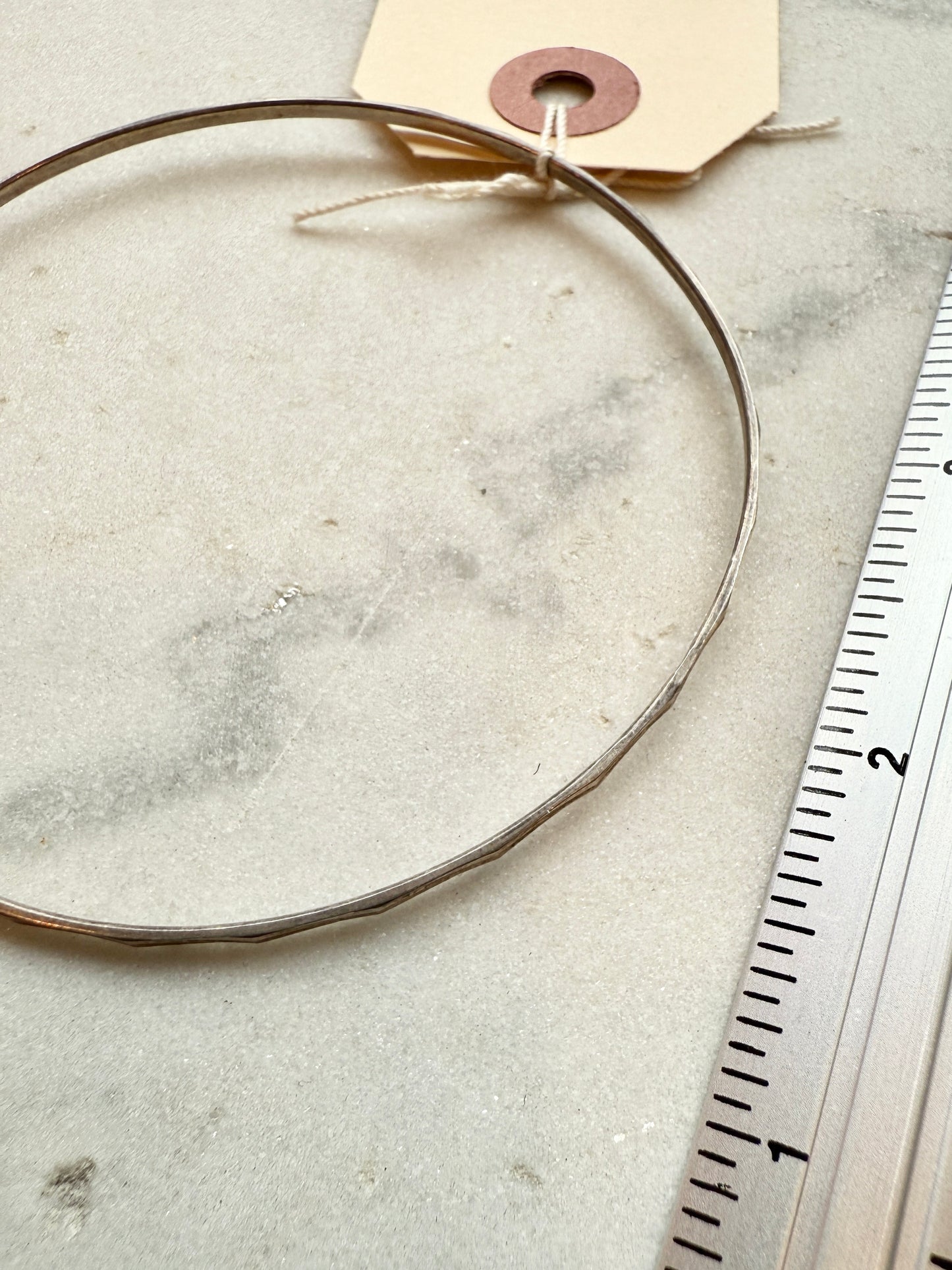 Silver Etched Lines Bangle