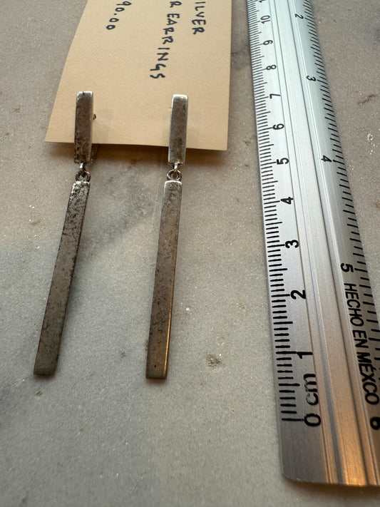 Silver Bar Earrings
