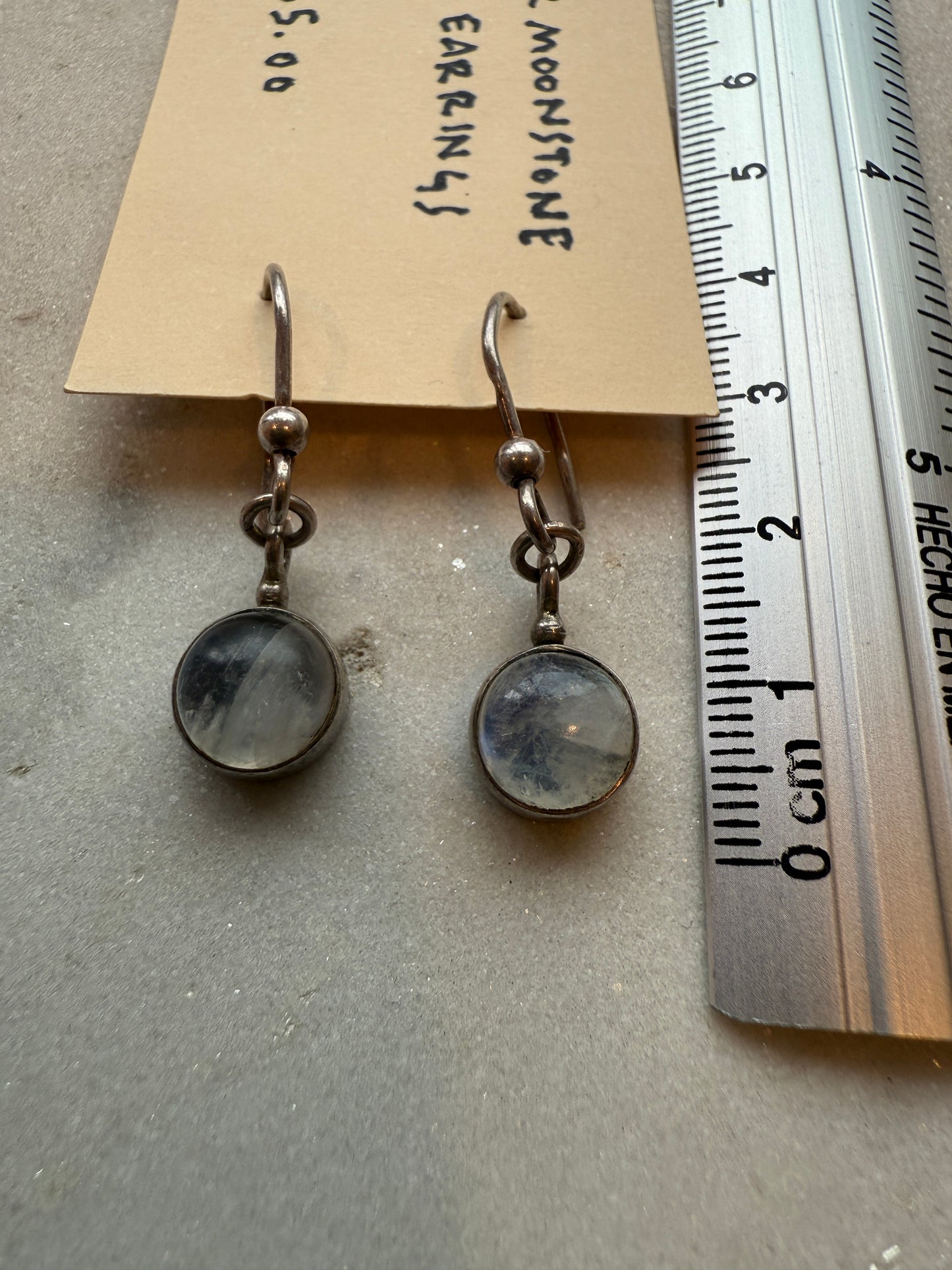 Silver Moonstone Drop Earrings