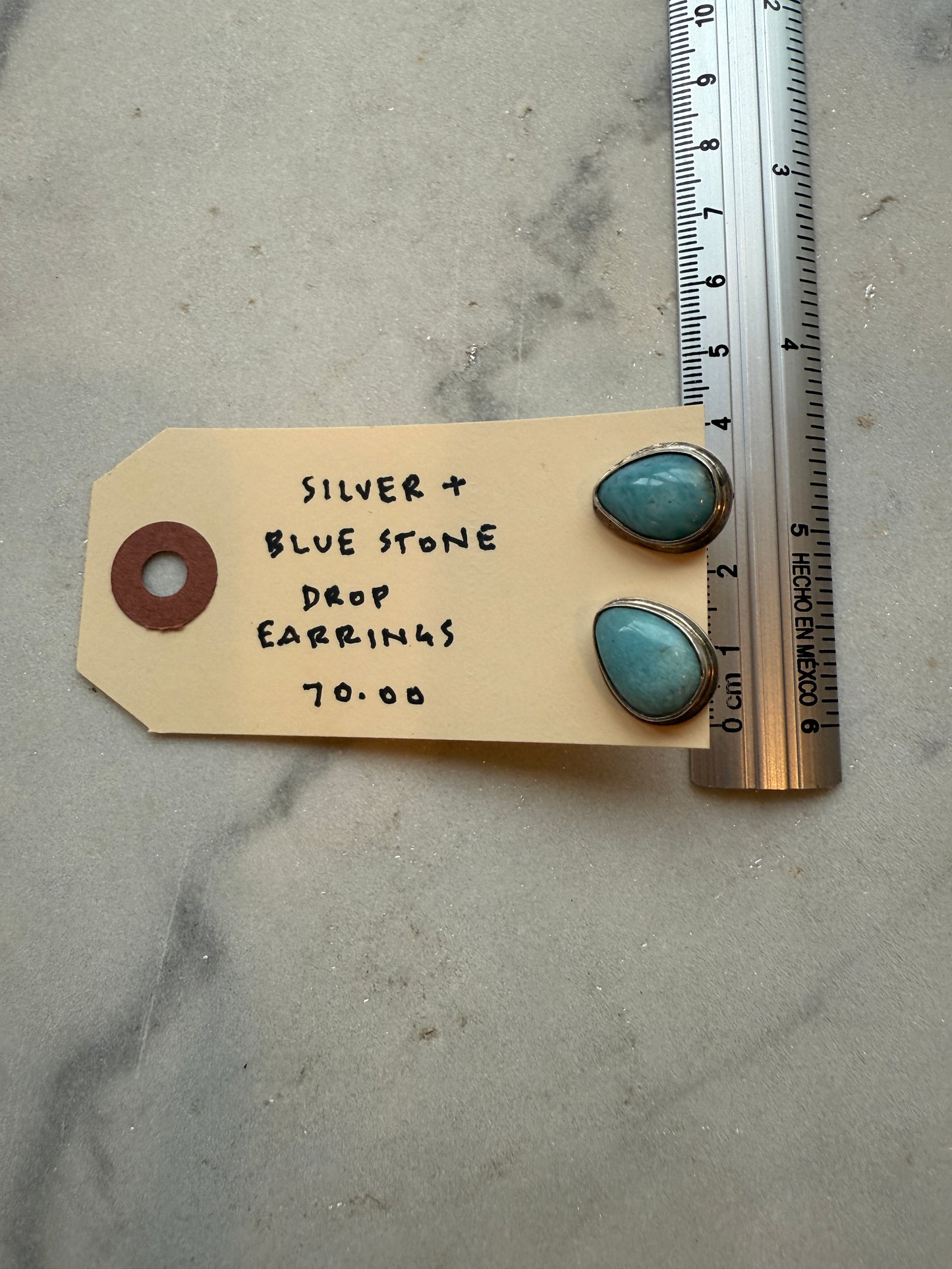 Silver + Bluestone Drop Earrings