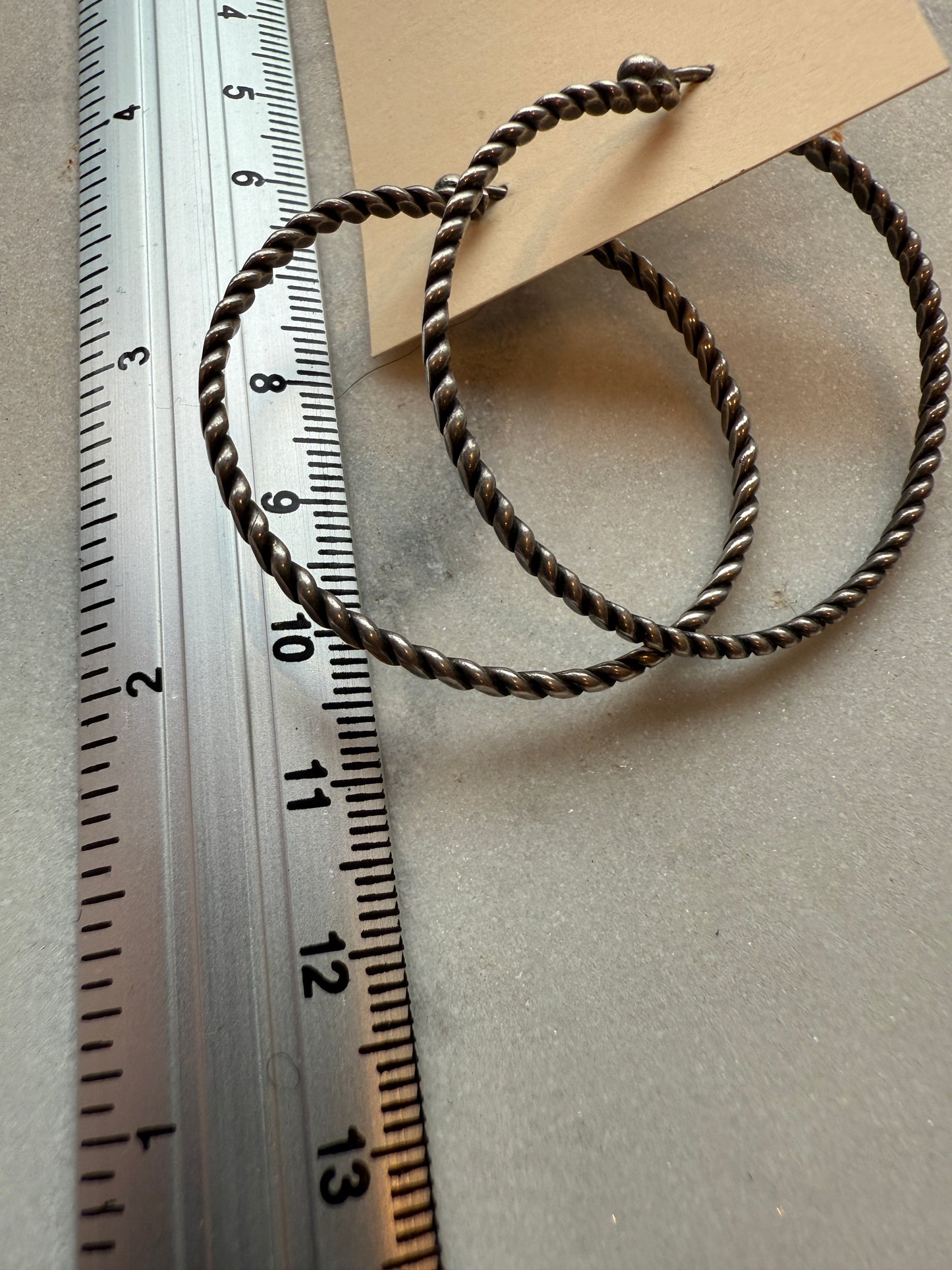 Silver Twisted Wire Hoops