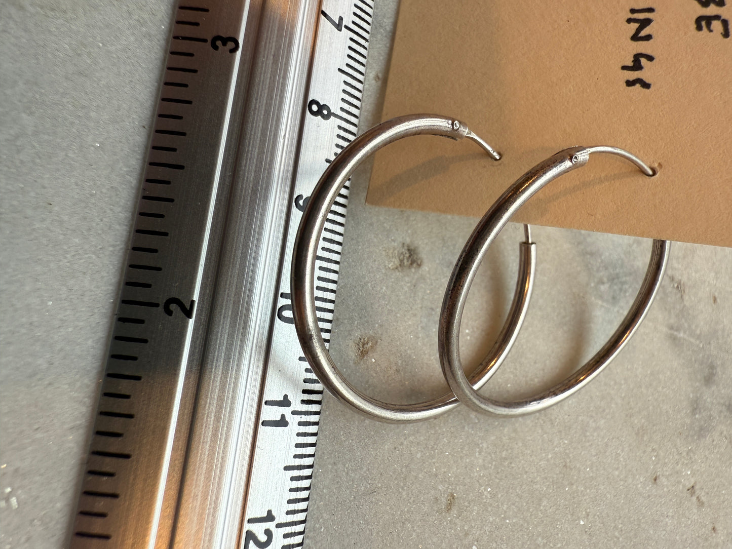 Silver Tube Hoop Earrings